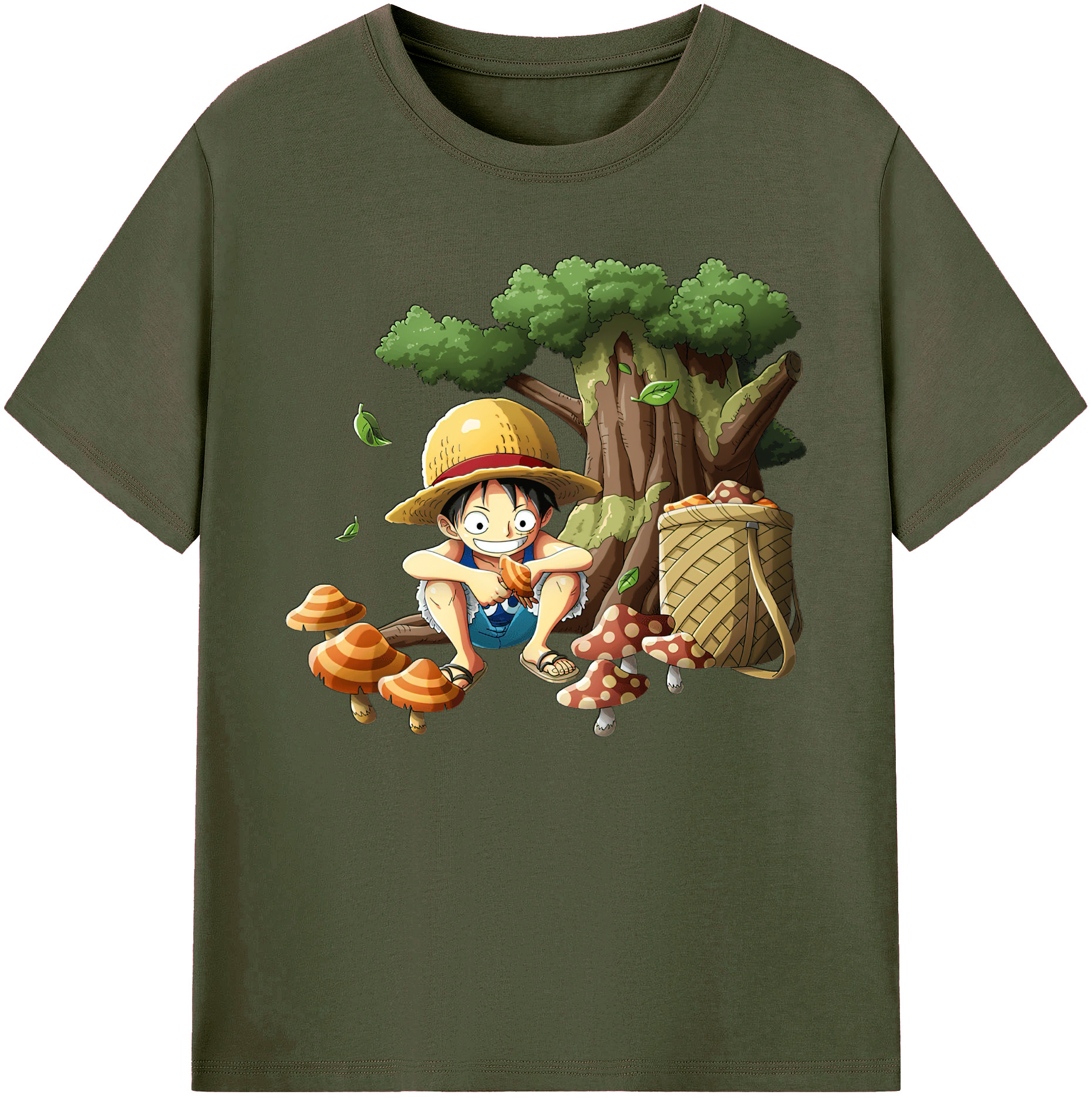 ワンピース モンキー・D・ルフィ ONE PIECE Monkey D. Luffy 綿100％ メンズ半袖Tシャツ｜肌触りやわらか＆通気性